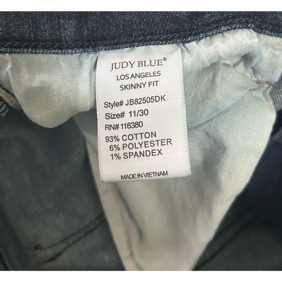 Judy Blue Women’s Blue Denim Jeans Dark Wash Skinny Fit 11/30 Stretch - Picture 4 of 7